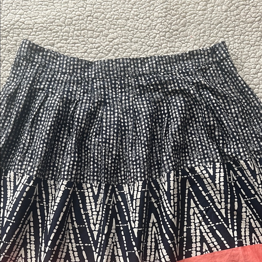 George Navy and Coral A-Line Skirt - Picture 2 of 6
